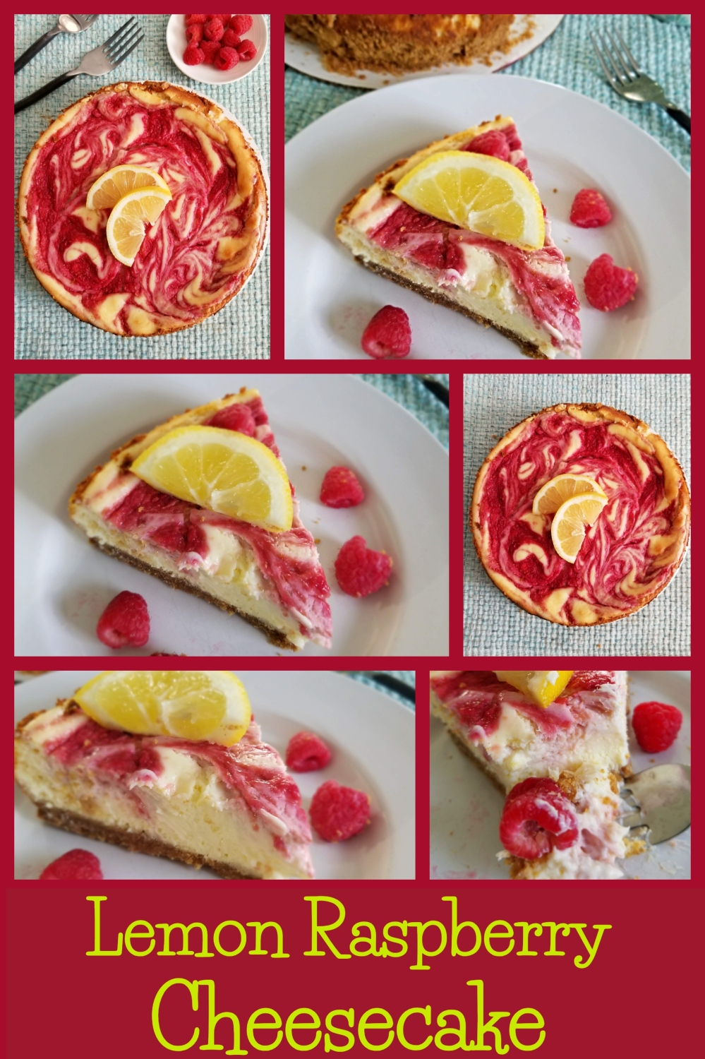 pinterest collage lemon raspberry cheesecake